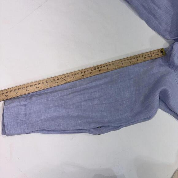 Sigrid Olsen 100% Linen Tunic Top Boho Lagenlook Bohemian Cottagecore Blue XL - Picture 12 of 12